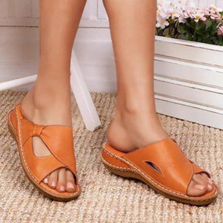 New Retro Summer Flat Casual Outdoor  Wedge  Orthopedic Slides