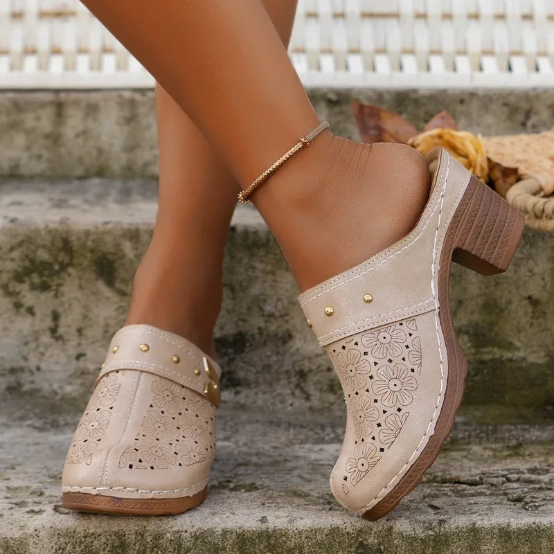 Women's Shoes Fashion Metal Decoration Solid Quality Clog