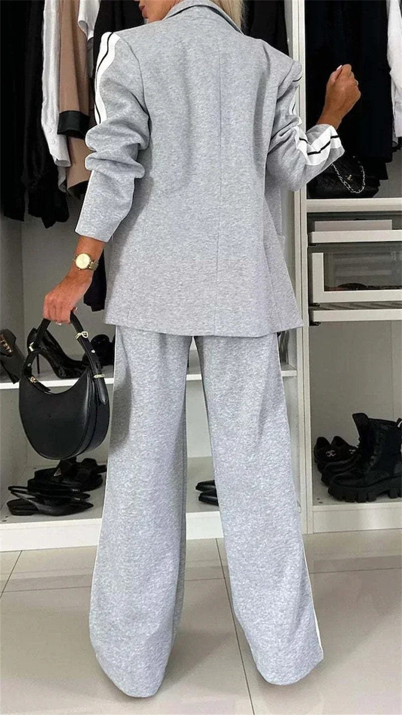 Street wear 2 Piece Set Women Outfit  2025 Women Blazer and Pant Casual Suit.  S-3X