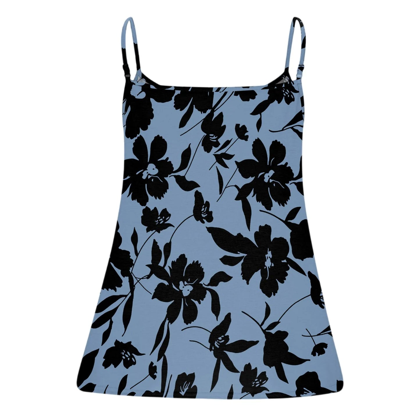 Plus size women's casual top with adjustable shoulder straps v-neck sleeveless top fashion printed Top.   0X-5X