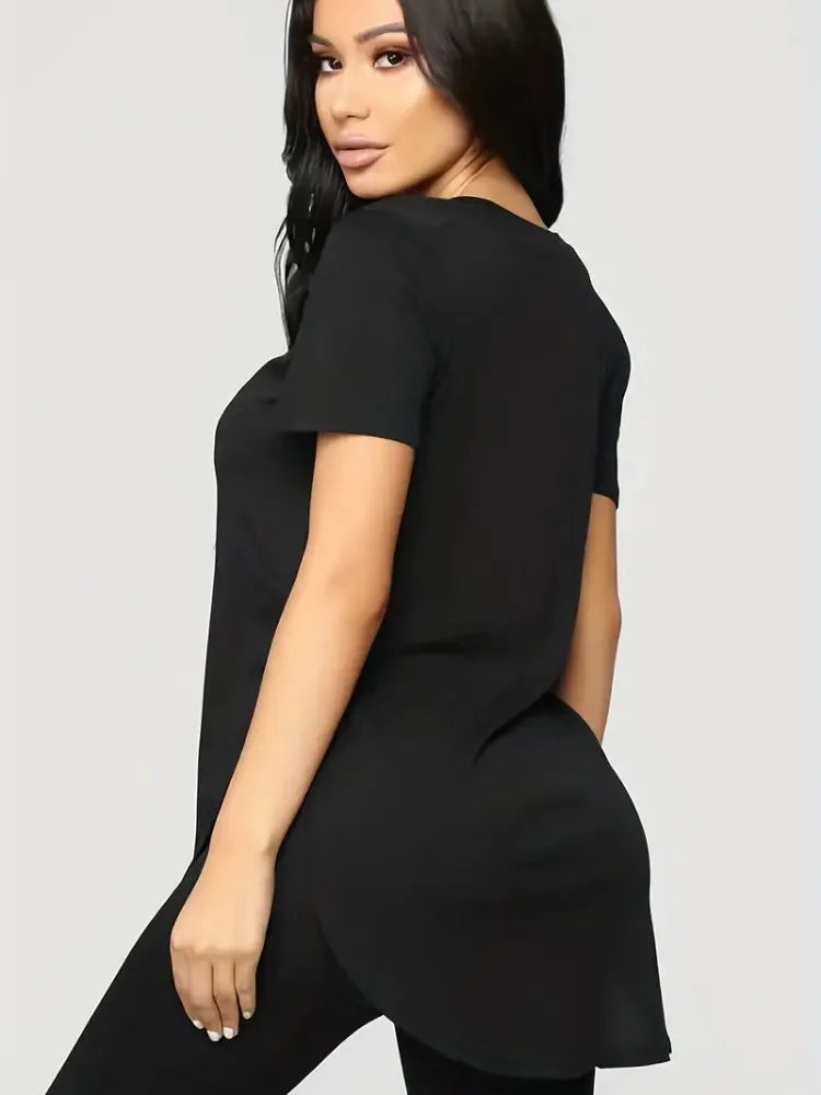 Plus Size Casual Women Short Sleeve T-shirt.