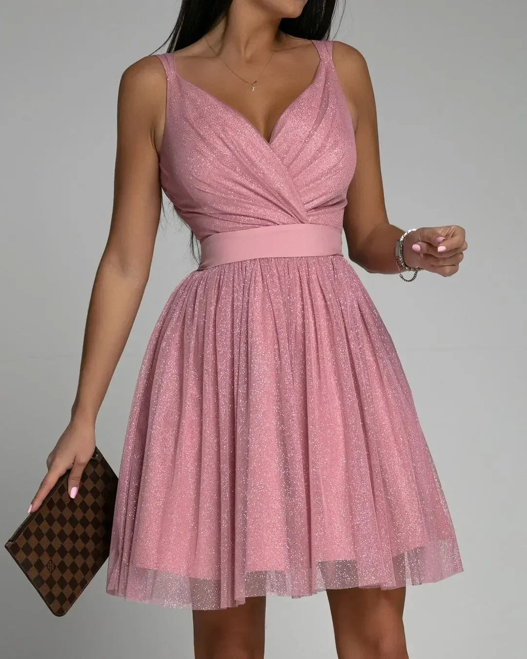 Beautiful Dress Women Sexy Mesh Hanging Neck Fairy Backless Mini Dress for Women.  S-XL