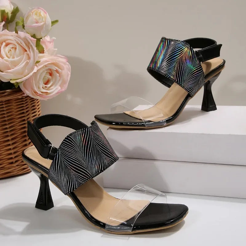 Elegant Woman Heeled Shoes 2025 Fashion Buckle Strap Party Best Seller Sandals