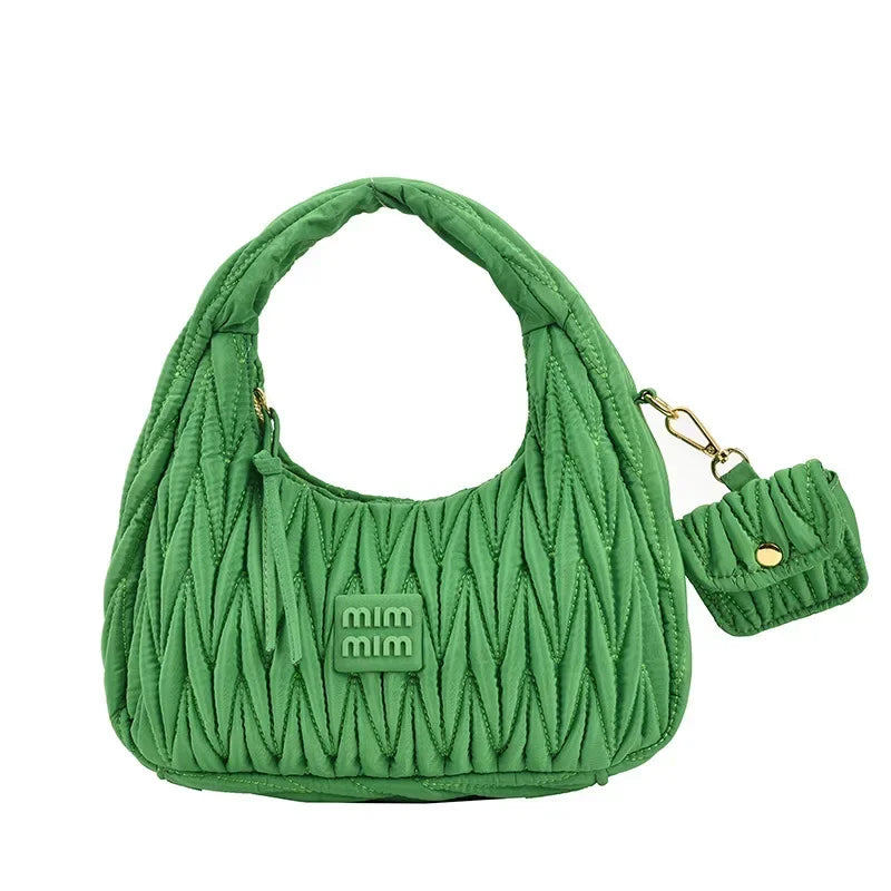 Luxury Designer Handbag  Fashion Cloud Bag Retro Pleated Dumpling Style