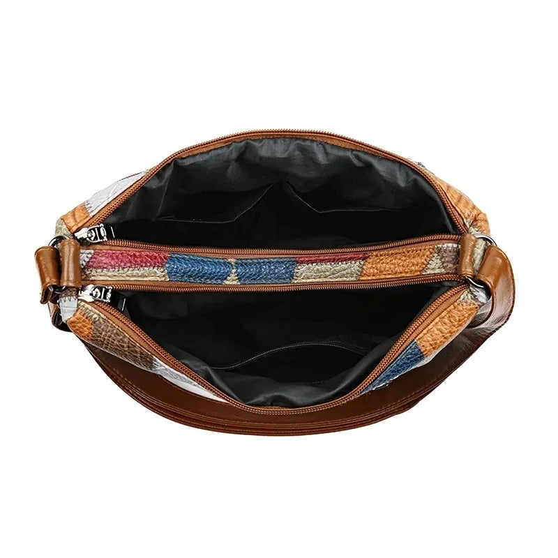 Women's Elegant Vintage Cross-body Trendy Fashion Multi-pockets Shoulder Bag