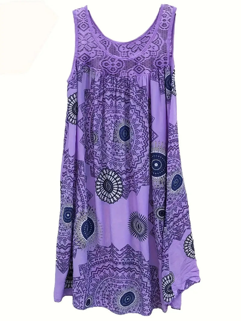Plus Size 1XL-8XL Women's Sleeveless Dress Sleeveless Large Hem Dress