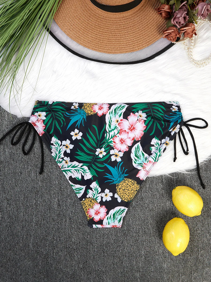 Plus Size High Waist Floral Swim Swimsuit