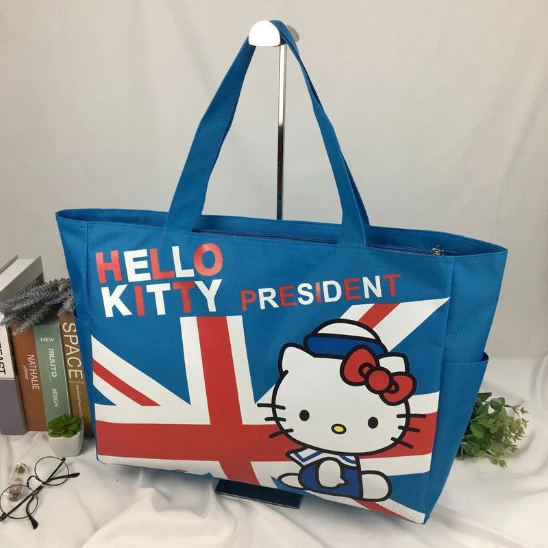 Kawaii Hello Kitty Sanrio Canvas Bag Cute Anime Large Capacity Shopping/Travel Bag