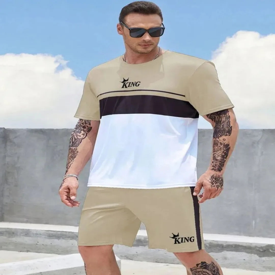2025 Summer new Street City Fashion T-shirt and  Shorts Men's Summer set.  S-6X