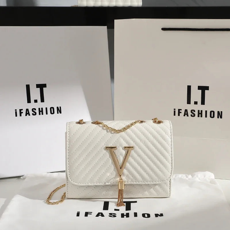 Thread Luxury Handbag Shoulder Bags Brand Sequined Tassel Clutch Small Bag and Purse /Cross-body Bag