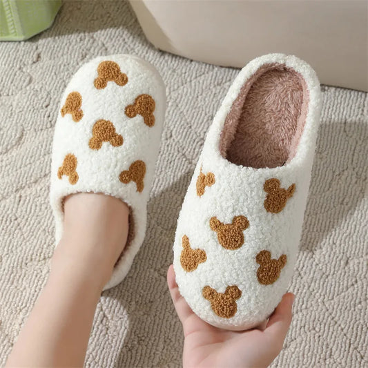 Unisex Plush Cartoon Slippers - Fluffy Winter Home Shoes