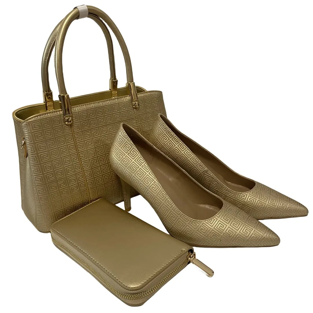 New Heels Shoes Popular Pointed Ladies Pumps with Matching Bag set