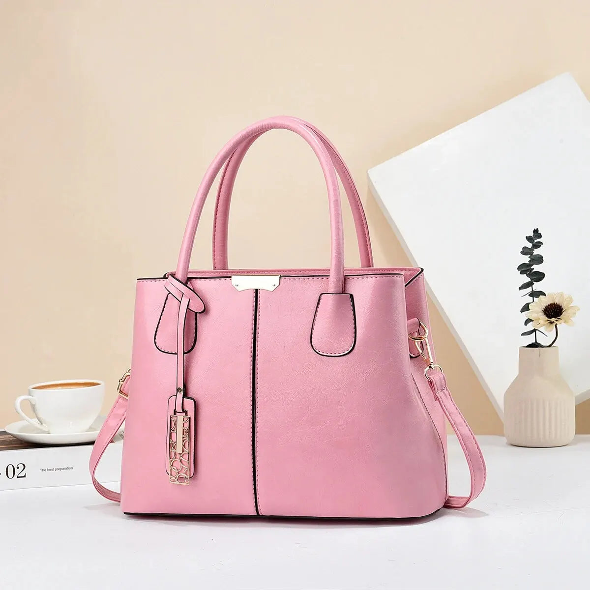 Retro Solid Color Handbags For Women, Elegant PU Leather Cross-body Bag, Trendy Office & Work Purses