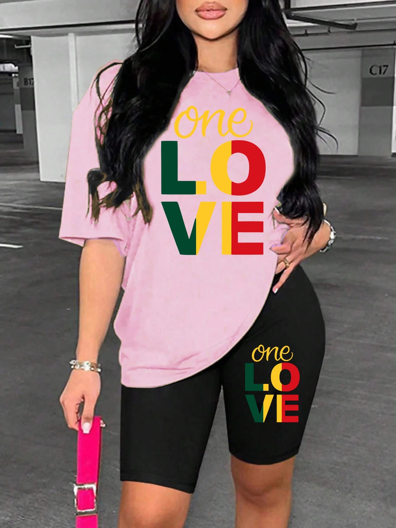 High Quality One Love Printing Women Breathable Soft 2 Piece.  S-3XL