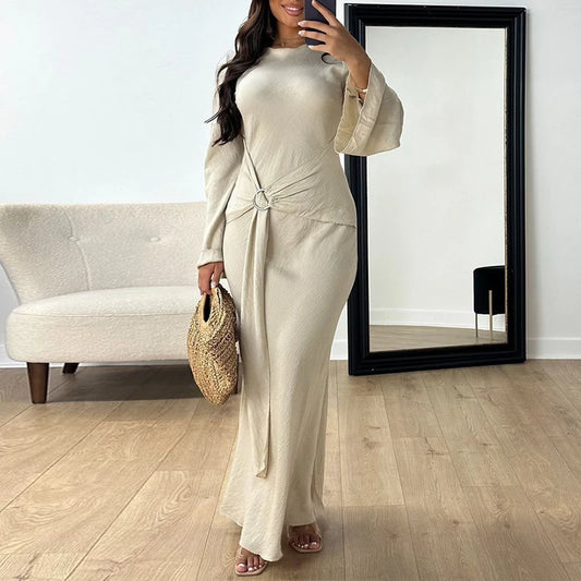 New Women O Neck Elegant Long Sleeved Party Dress.  S-2X