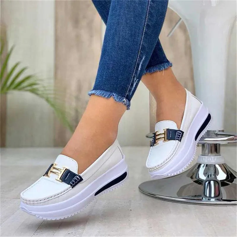 Platform Women's Sneakers Fashion Casual Comfortable Slip on Flat Vulcanized Shoes