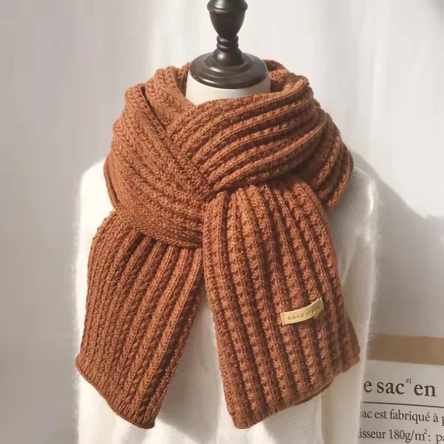 Unisex Chunky Knit Scarf - Thick Cashmere Blend Winter Scarf