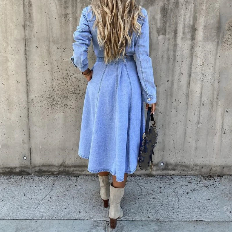 Casual Long Denim Maxi Dress.