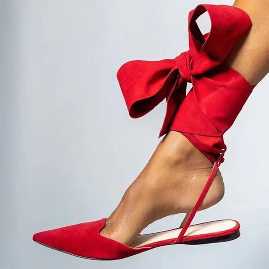 Ladies Pointed Toe Sandals Summer Slingbacks Flat Heel Sandals.