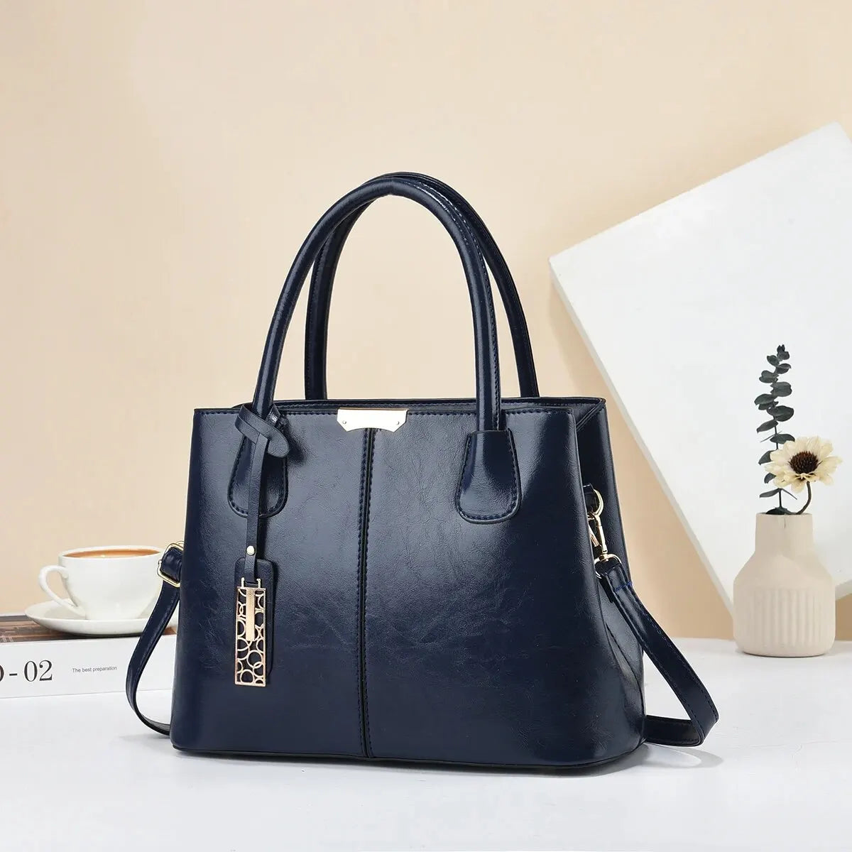 Retro Solid Color Handbags For Women, Elegant PU Leather Cross-body Bag, Trendy Office & Work Purses