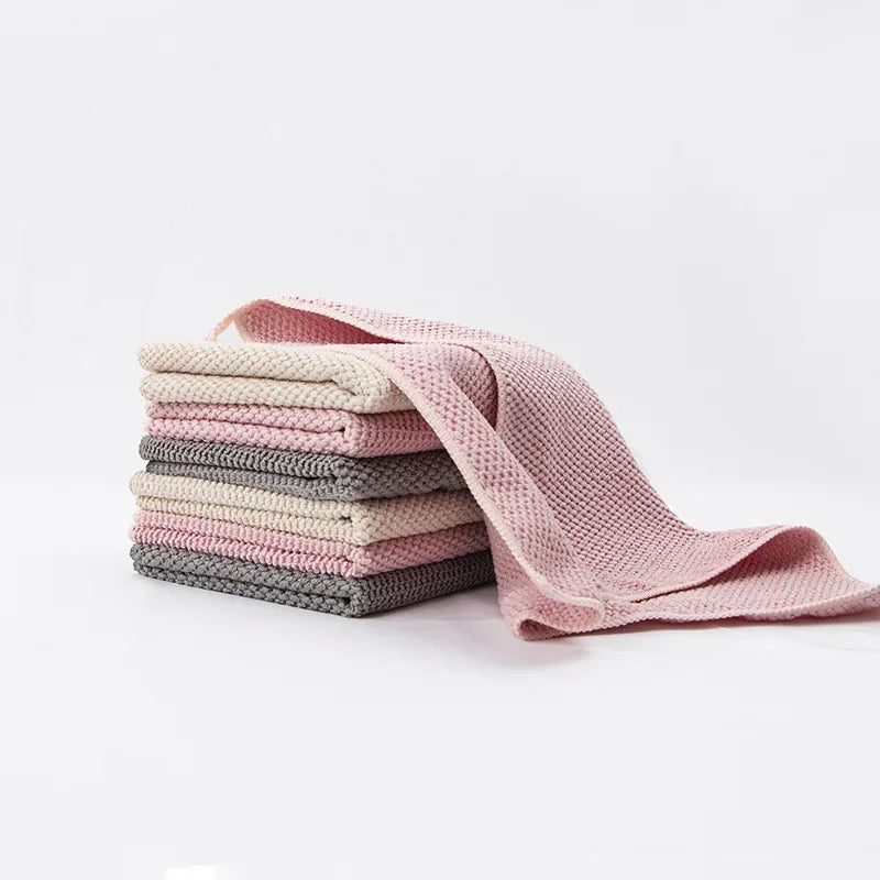 5pcs Corn Kernels Cleaning Cloth Microfiber Household Multi-functional Lazy Rag Cleaning Towel Strong Water Absorption 30*30cm
