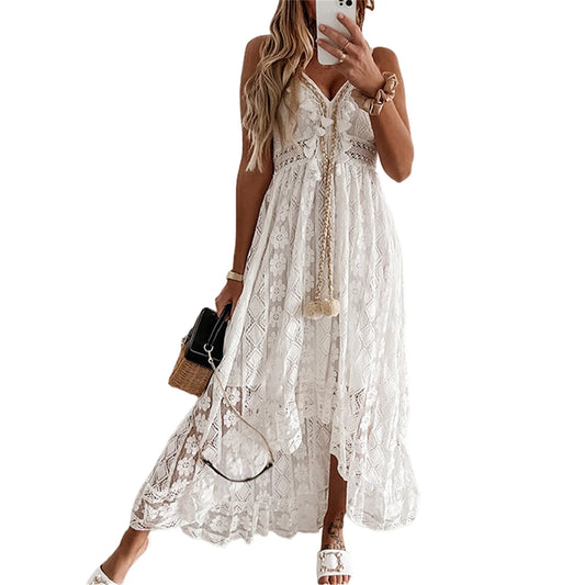 European Lace Swing Long Casual Dress.  S-XXL