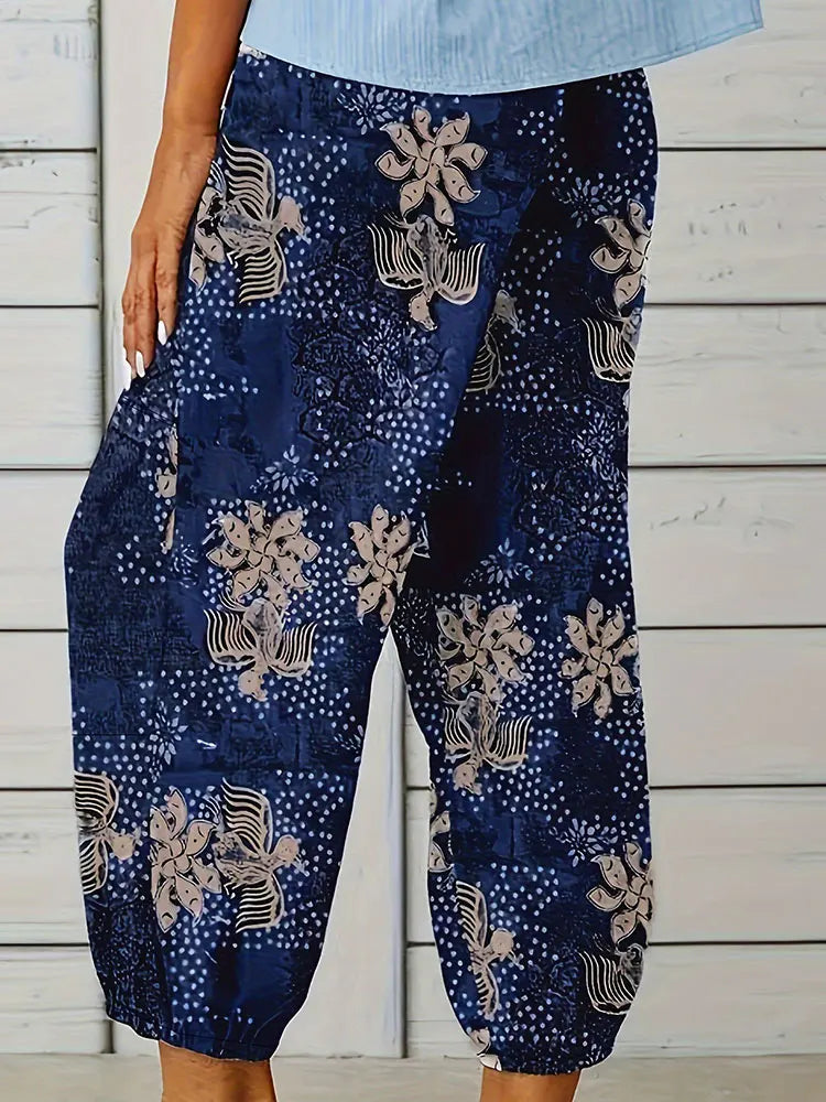 Women's Oversized Woven Casual Pants Comfortable Loose Fit High Waist Straight Leg Trousers.