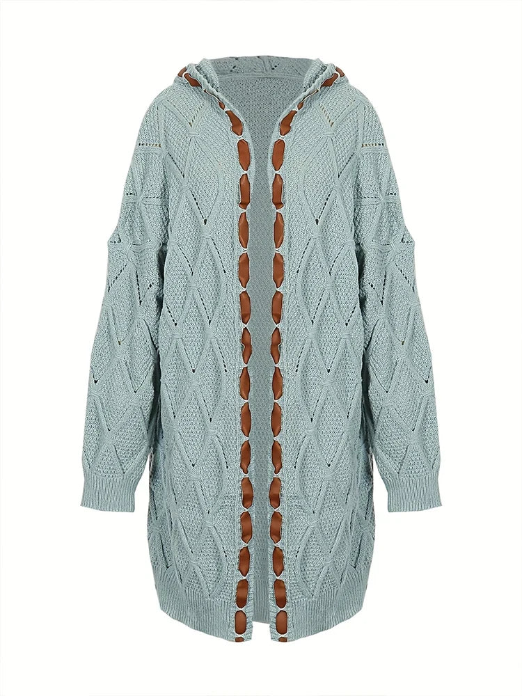Plus Size Fall and Winter New Women's Hooded Casual Knitted Elegant Loose Sweater