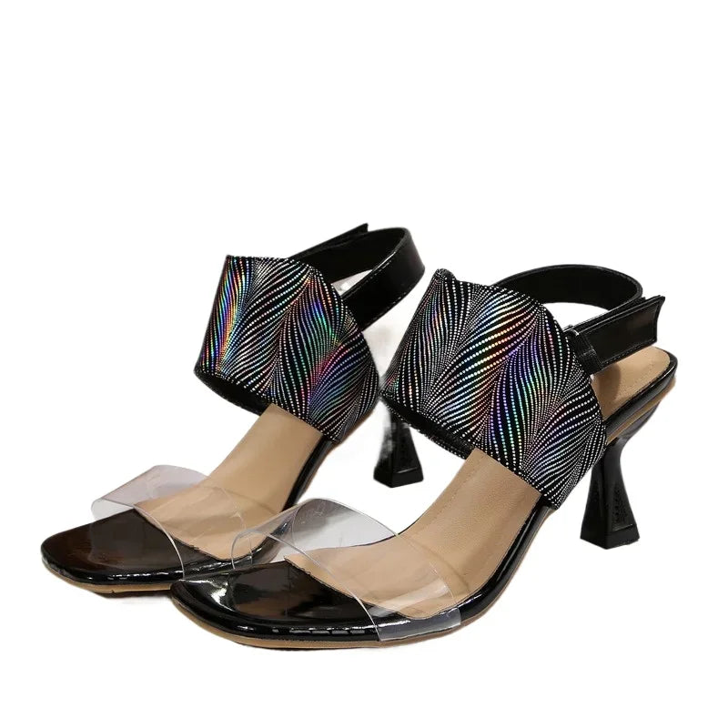 Elegant Woman Heeled Shoes 2025 Fashion Buckle Strap Party Best Seller Sandals