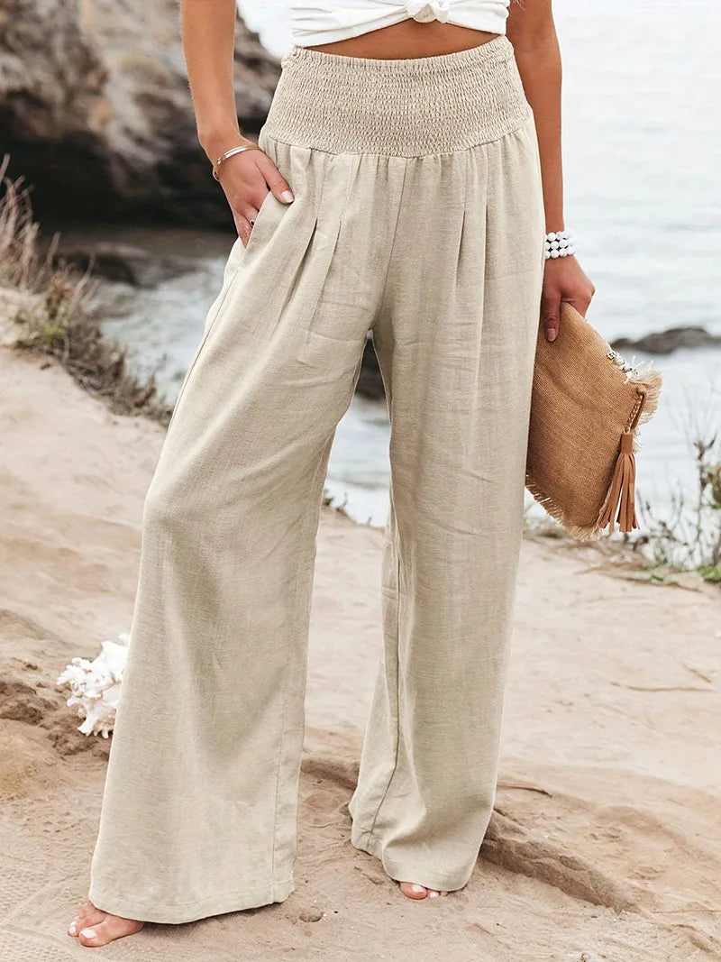 Women's Casual Pants, Casual Style, Comfortable Mid Waist Long Pants.  S-2X