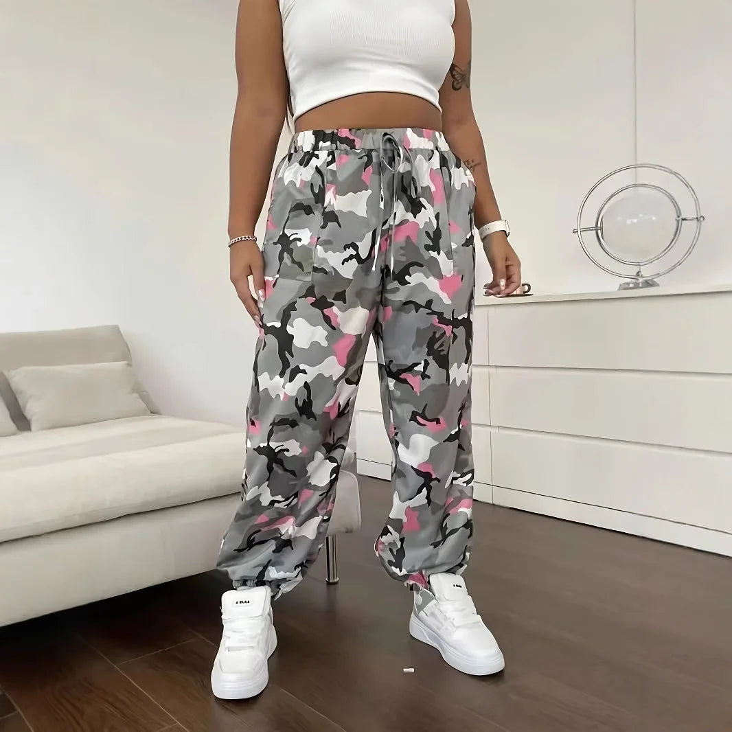Plus Size Fashionable Camouflage Printed Loose Casual Trendy Style.  L-5X