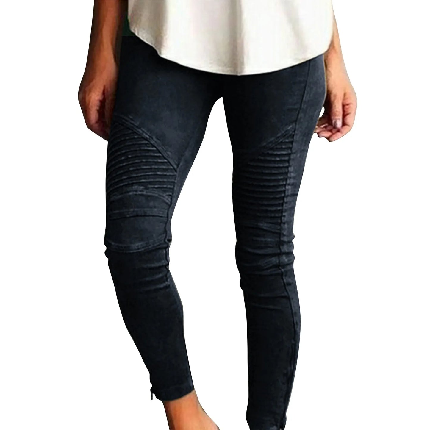 Women's Stretch Pants Casual Striped Decoration Slim Trendy Skinny Straight Leg Pants.  S-5xL