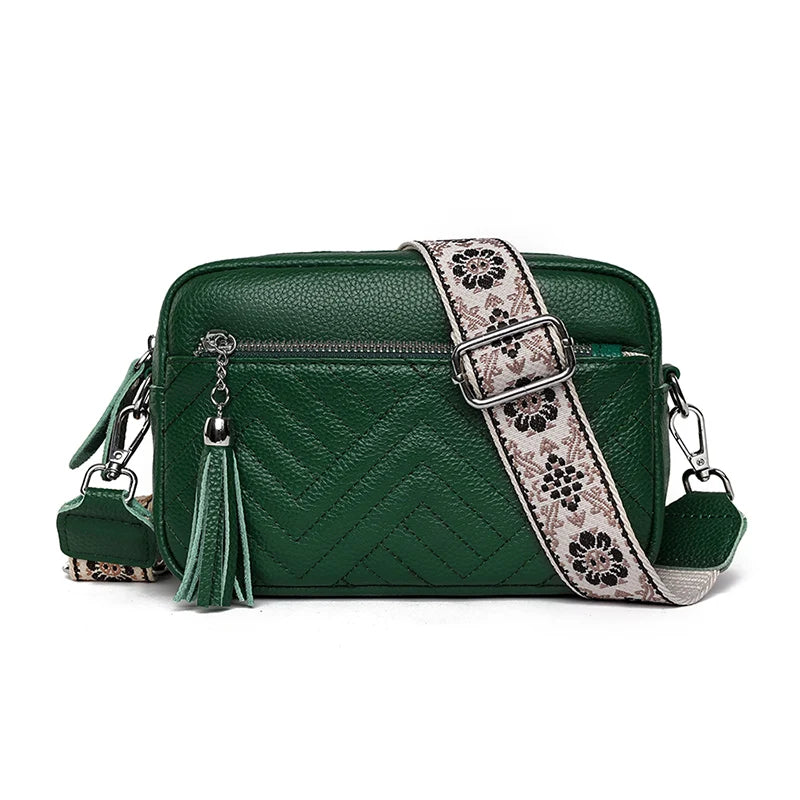 Quality Solid Tassel Genuine Leather Luxury Solid Cowhide Bag