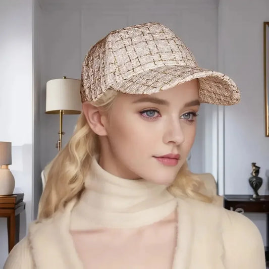 Plaid Baseball Cap - Lightweight Adjustable Breathable Casual Hat