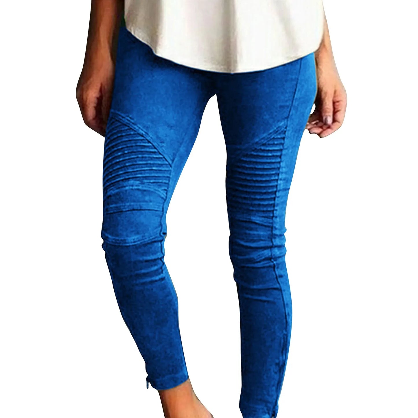 Women's Stretch Pants Casual Striped Decoration Slim Trendy Skinny Straight Leg Pants.  S-5xL