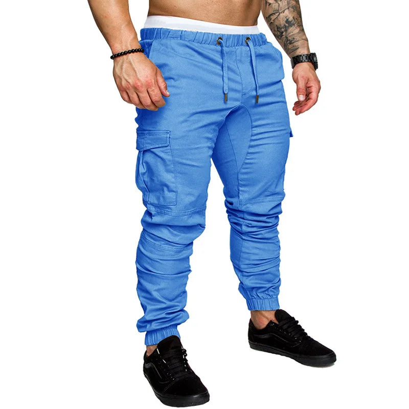 New Men's Woven Quick Dry Fabric Casual Pants Street-wear Multi-pocket Casual Pants.  S-5X