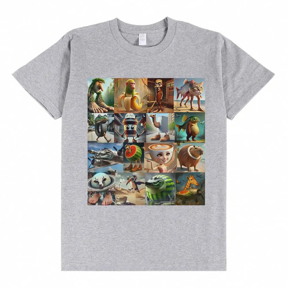 Italian brain rot shirt Brr Brr Patapim Tung Tung Tung Cappuccino ballerina funny T-shirt womens loose-fit T-shirt.  XS-3X