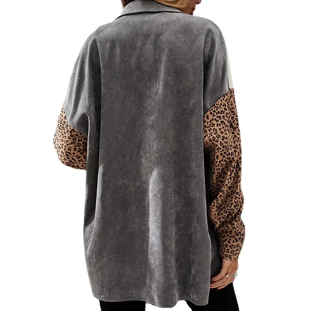 Fashionable Comfortable Casual New Lapel Long Sleeve Loose-Fit Cardigan European Style.  S-3xl