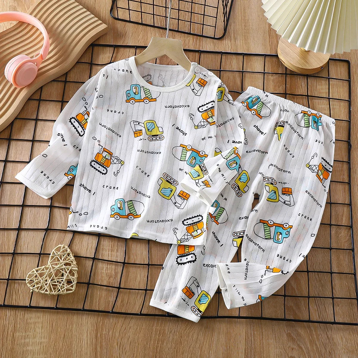 Children Sets Cotton Kids Clothes Long/Short Sleeve Home  Sleepwear Children's Clothing Boy Girl Autumn winter Tops Pants Suits