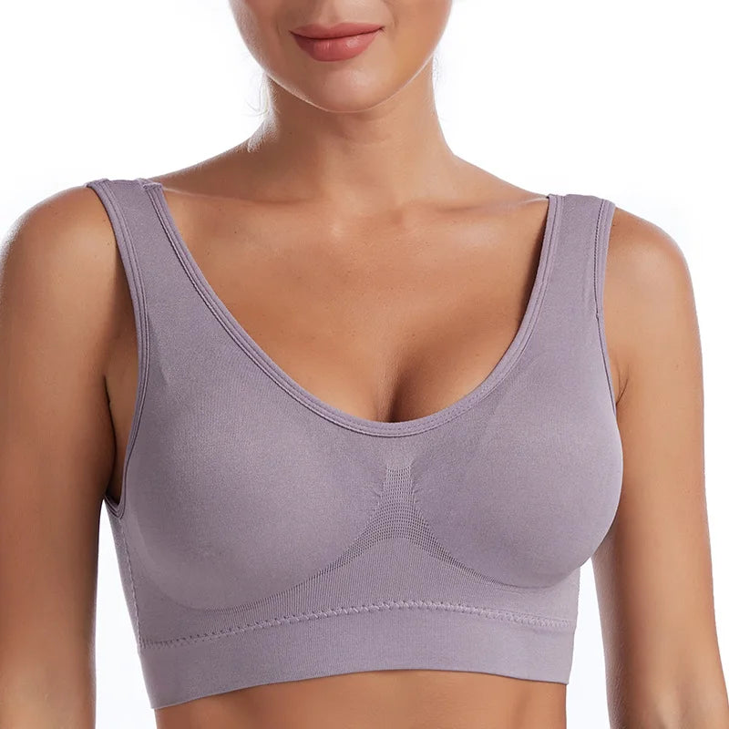 Ladies Seamless Breathable Wire Free Push-Up Bralette Comfortable And Padded For Your Comfort. Sz S-6XL