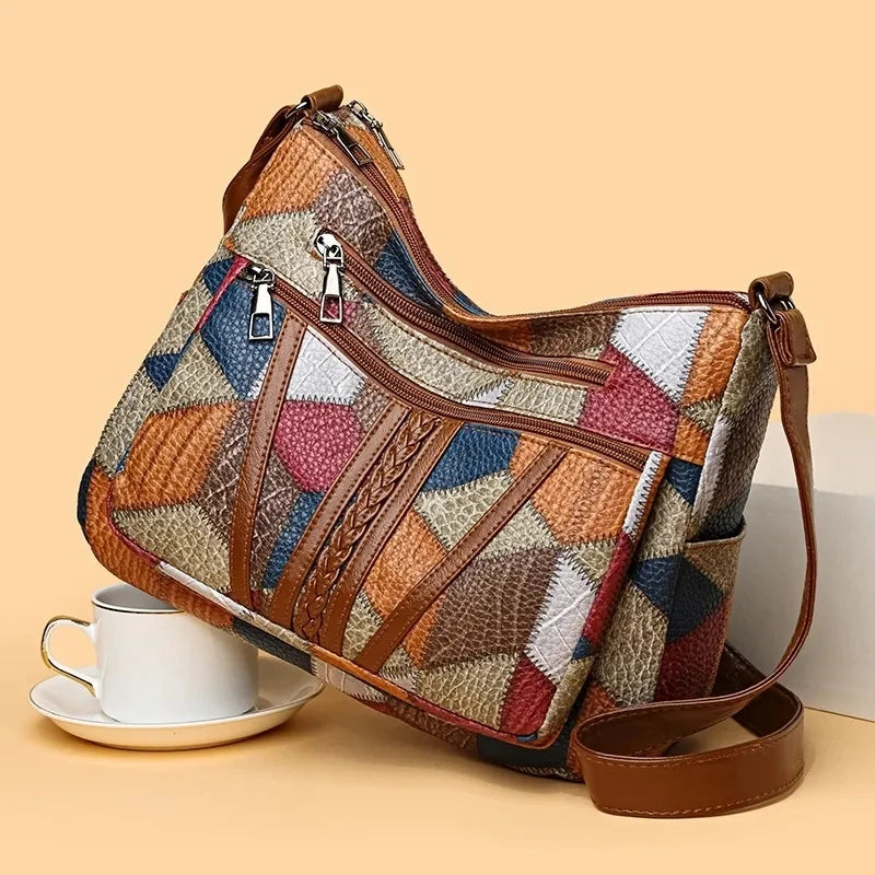 Women's Elegant Vintage Cross-body Trendy Fashion Multi-pockets Shoulder Bag