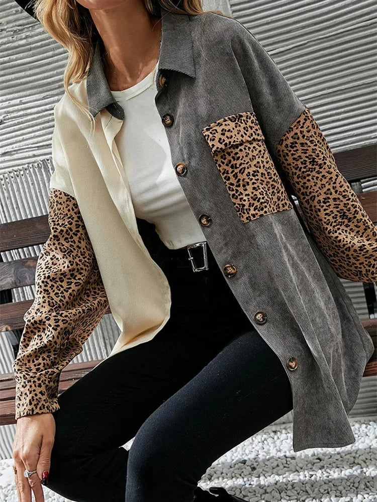 Fashionable Comfortable Casual New Lapel Long Sleeve Loose-Fit Cardigan European Style.  S-3xl