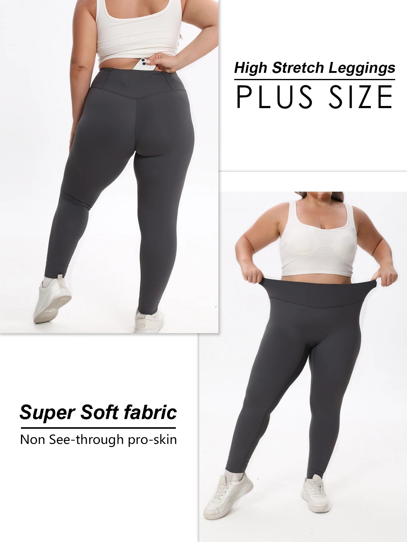 Curvy Ladies Solid Colour Classic Gym Sport Pants Fitness High Waist Stretch Yoga breathable Legging