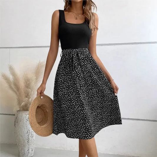 Women Summer Dress Casual Floral Sundress Sleeveless Vintage Tank Dress .  S-Xl