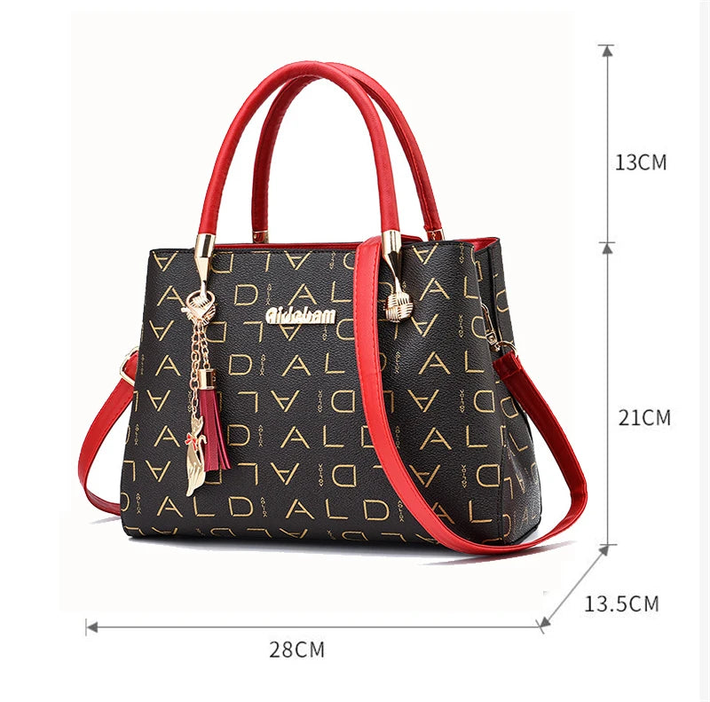PU Leather Casual Cross-body Bag for Women Luxury Designer Tote Handbag Large Capacity Shoulder Bag