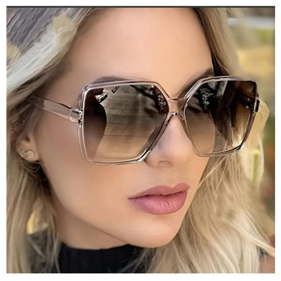 Fashion Oversized Sunglasses Women Big Frame Gradient Sun Glasses UV400