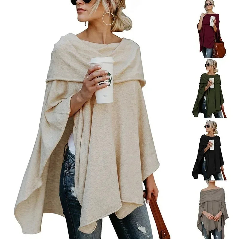 2025 New European Popular Off Shoulder Women's Spring And Autumn Loose Irregular Hem.  xS-3x