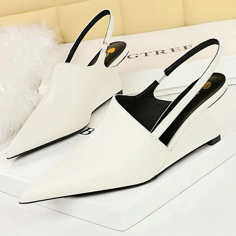 New Designer Pointed Toe Wedge Heel Shoe.