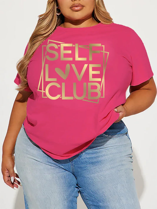 Plus Size Women's Summer Casual Short Sleeves 7 Colours Round Neck Printed Graphics T-Shirt