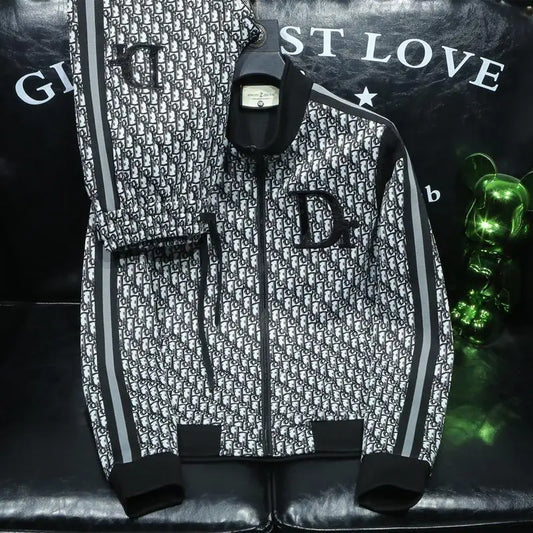 High-End Unisex Sports Two-Piece Set - Full Print Long Sleeve Tracksuit M-4X